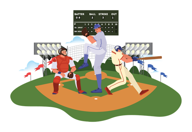 Tournoi de baseball  Illustration