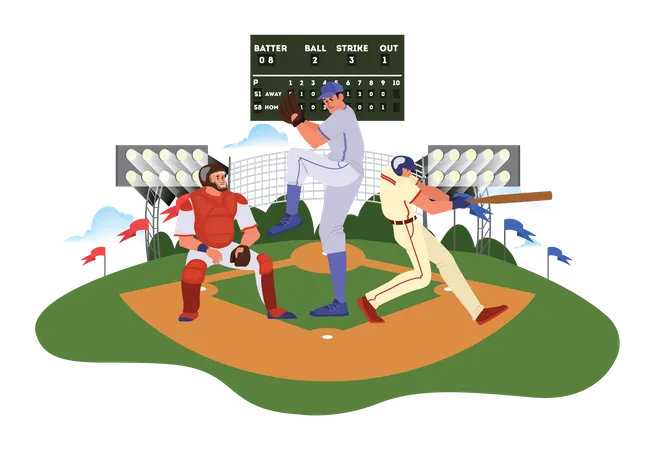 Tournoi de baseball  Illustration