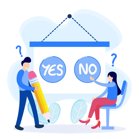 Illustration Vector Graphic Cartoon Character Of Yes Or No Illustration