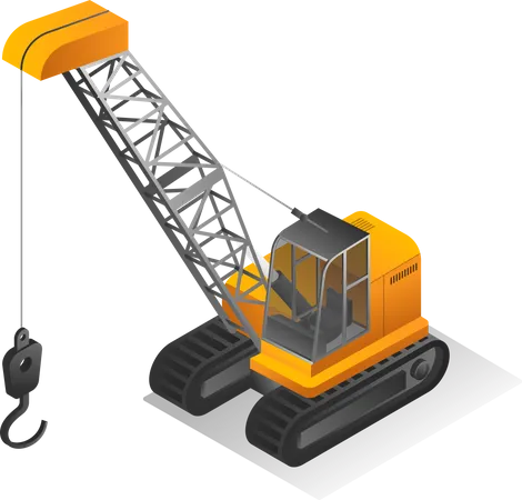 Tower crane excavator  Illustration