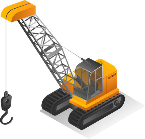 Tower crane excavator  Illustration