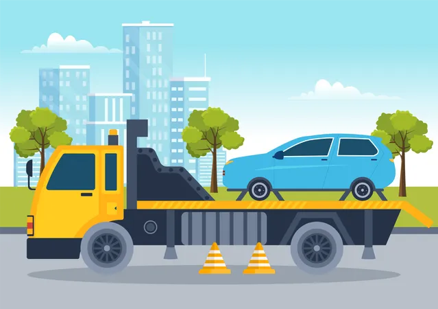 Towing Truck  Illustration