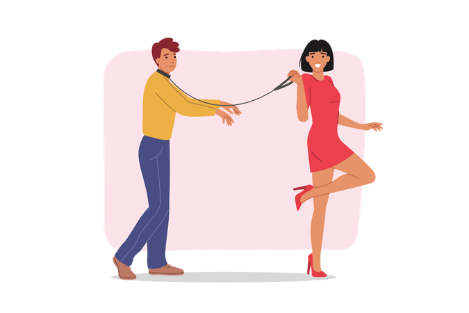 Toxic relationship between man and woman  Illustration