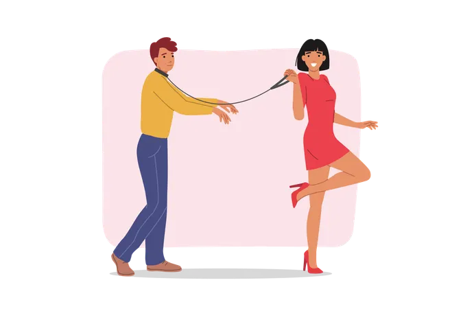 Toxic relationship between man and woman  Illustration