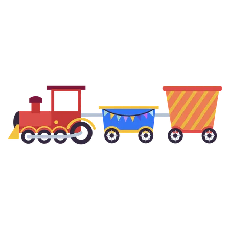おもちゃの電車カーニバルのイラスト イラスト