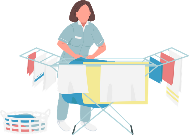 Trabajador de lavandería  Ilustración