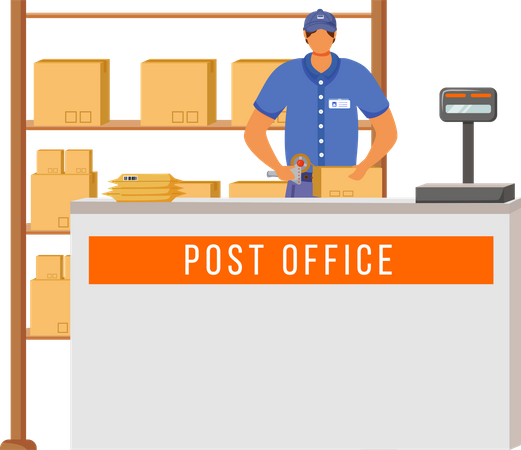 Trabajador de correos  Ilustración