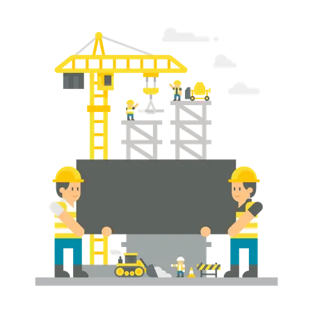 Trabajadores de la construcción  Ilustración