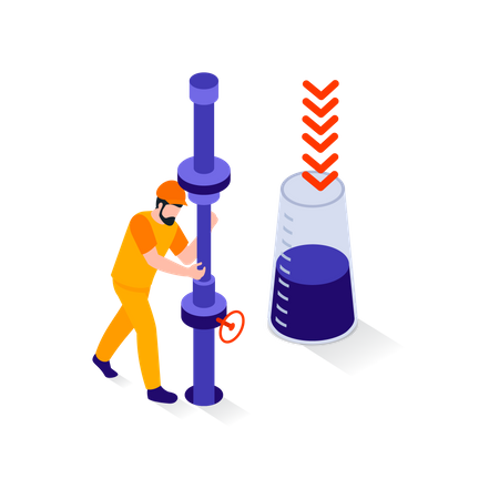 Trabajando en la industria petrolera  Ilustración
