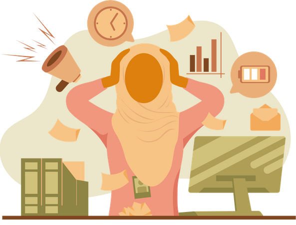 Trabajar en la fecha límite  Ilustración