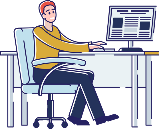 Trabajo del trabajador en la imprenta de periódicos  Ilustración