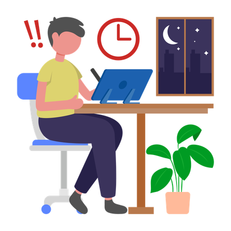 Trabajo nocturno  Ilustración