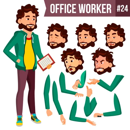 Trabalhador de escritório  Ilustração
