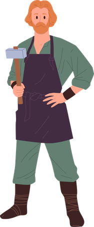 Trabalhador de ferreiro profissional  Illustration