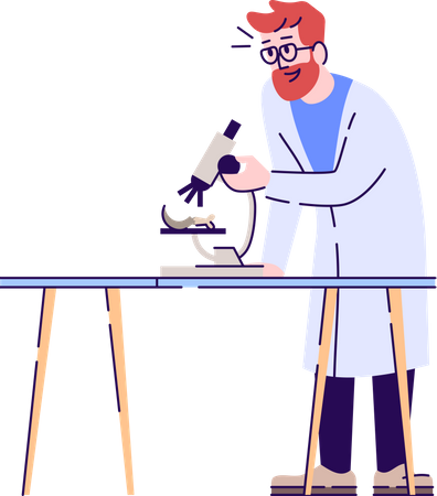 Trabalhador de laboratório fazendo pesquisa  Ilustração