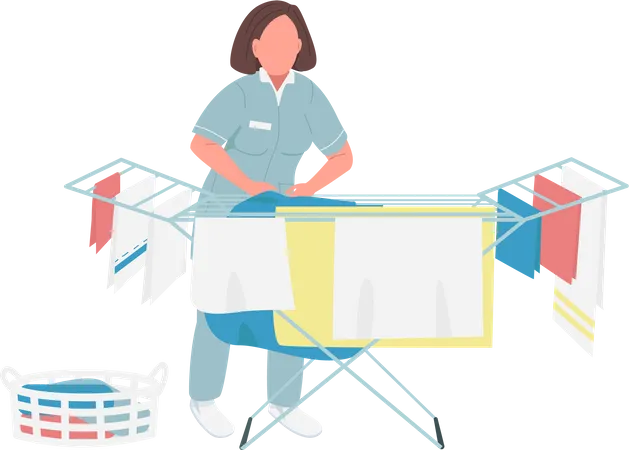 Trabalhador de lavanderia  Ilustração