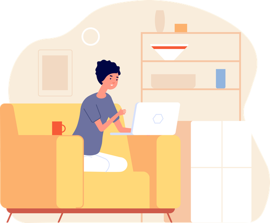 Trabalhadora freelancer feminina Ilustração