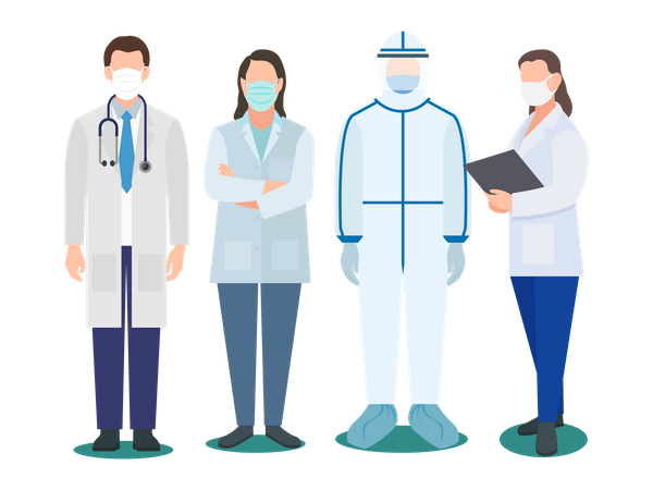 Trabalhadores da linha de frente  Illustration