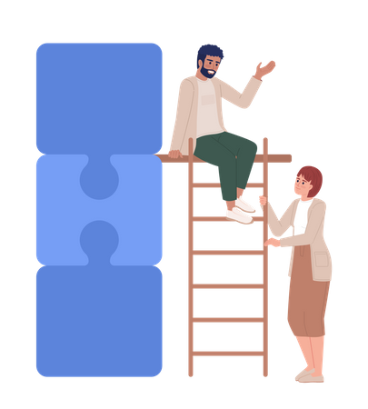 Trabalhando juntos no projeto  Ilustração