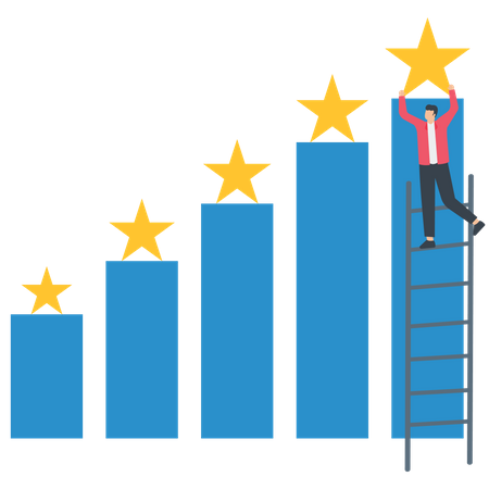 Trabalho bem sucedido é a pontuação mais alta  Ilustração