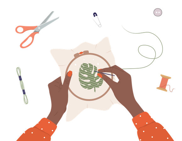 Trabalho de tricô  Ilustração