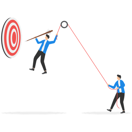 Trabalho em equipe levando ao sucesso empresarial  Ilustração
