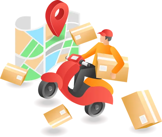 Track delivery location Illustration