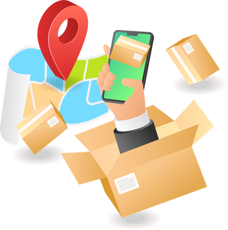 Track delivery location Illustration