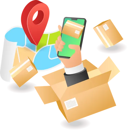 Track delivery location  Illustration