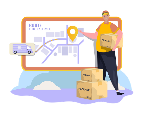 Track delivery packages Illustration