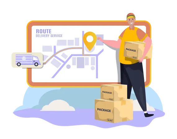 Track delivery packages Illustration