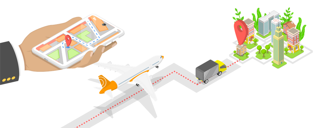 Track Flight Location Illustration