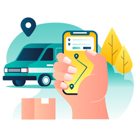 Track Your Package Delivery Service Illustration