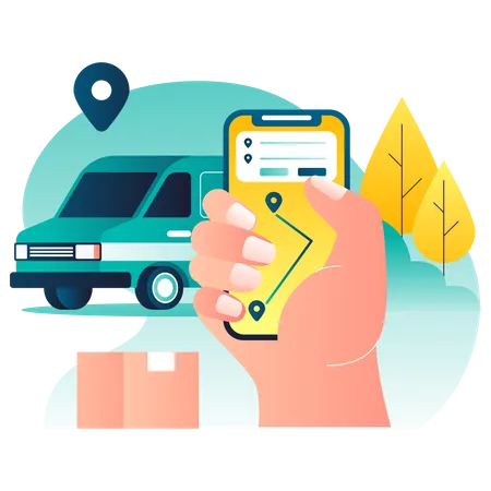 Track Your Package Delivery Service  Illustration