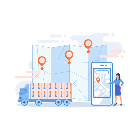 Tracking delivery  Illustration