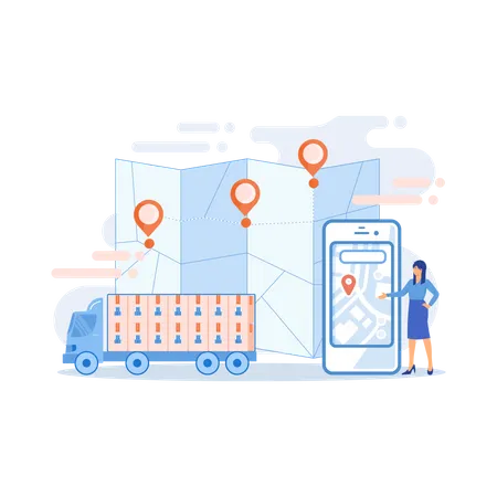 Tracking delivery  Illustration