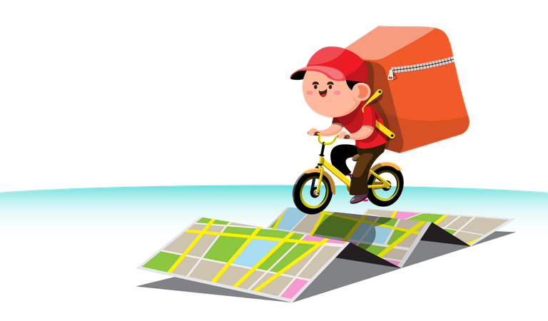 Tracking delivery person location  Illustration