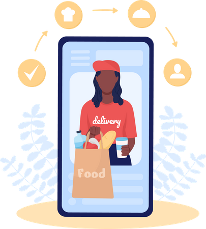 Tracking delivery via smartphone app  Illustration