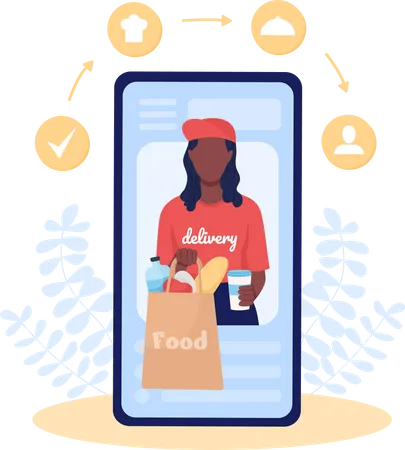 Tracking delivery via smartphone app  Illustration