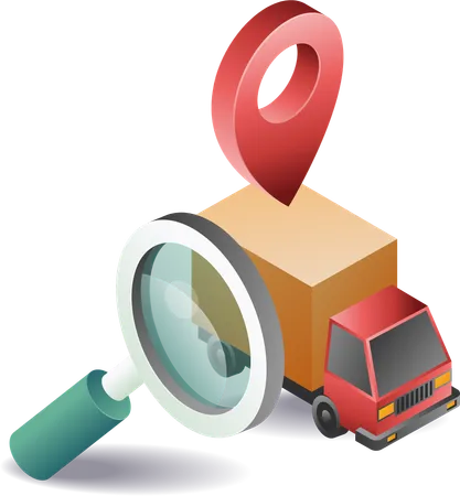 Tracking location goods delivery  Illustration