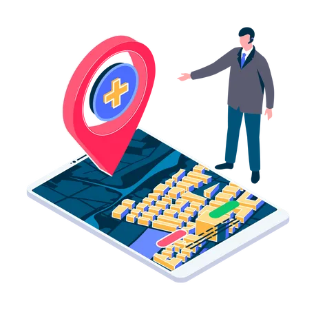 Tracking medicine delivery location Illustration