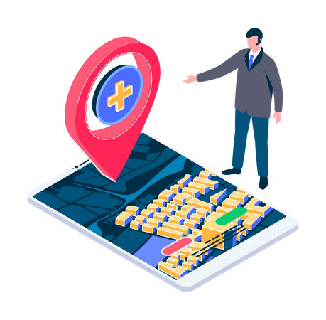 Tracking medicine delivery location  Illustration