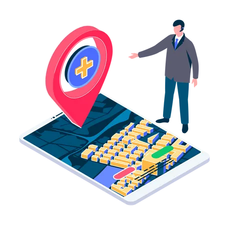 Tracking medicine delivery location  Illustration