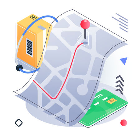 Tracking Online Delivery  Illustration