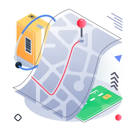 Tracking Online Delivery  Illustration