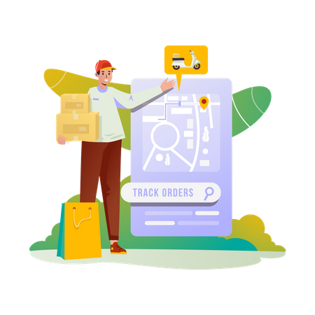 Tracking order realtime  Illustration