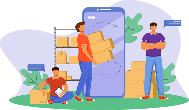 Tracking package Illustration
