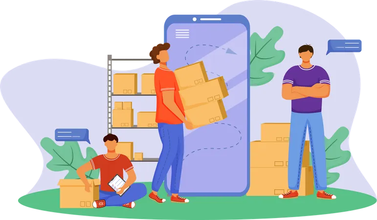 Tracking package Illustration