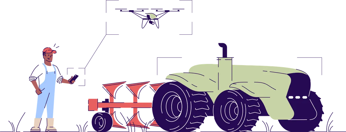 Tracteur drone autonome  Illustration