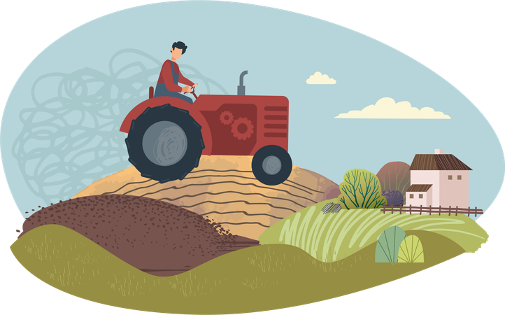 Tractor agrícola  Ilustración